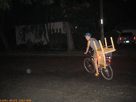 Suspicious scene, a person spotted chair-nabbing