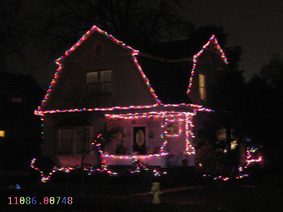 house at night with some lights