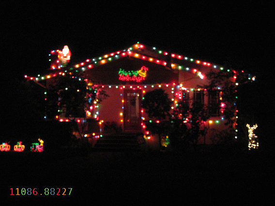house at night with some lights