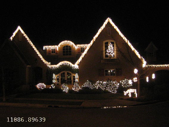 house at night with some lights